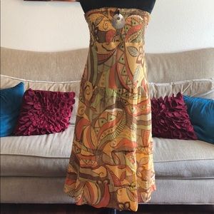 Orange Halter Dress - Unique Print Pattern